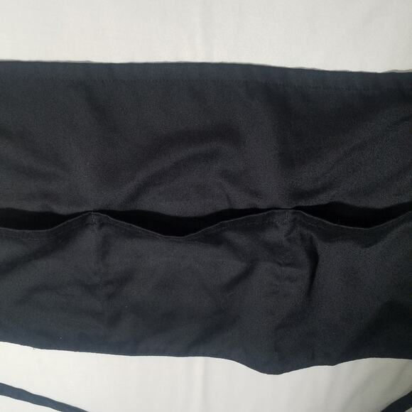 Apron Black Canvas Double Side Ties At Waist Cooking Gardening Painting Crafting - Picture 2 of 4